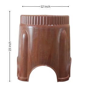 HiTechMart Durable Plastic Multipurpose Stool | Lightweight & Sturdy Sitting Stool for Home, Kitchen & Bathroom | Classic Brown Design with Strong Build