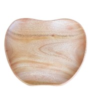 Segun Wooden Serving Tray Rustic Platter Fruit Shaped Board Decorative Kitchen Display Natural Wood Home Decor 7.5/6 inch