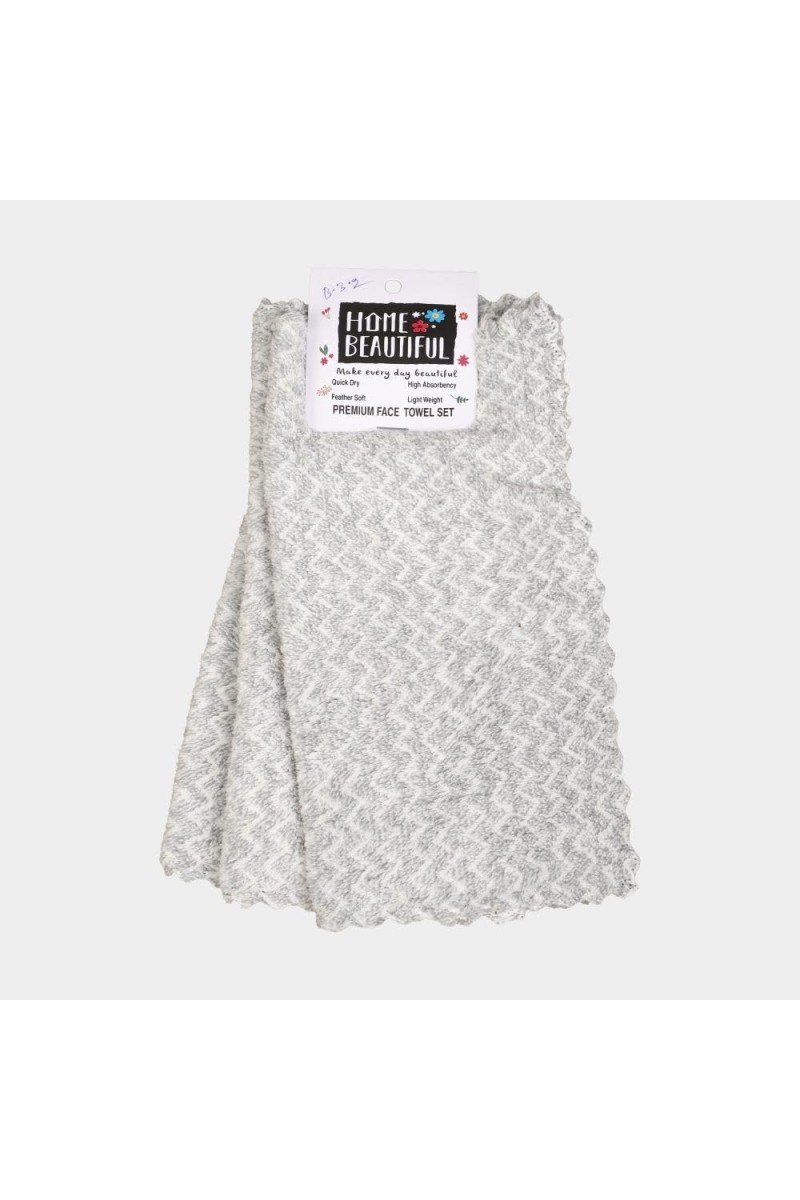 Home Beautiful 300 GSM Grey Microfiber Face Towel - (M3285)