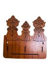 Handcrafted Wooden Key Holder for Wall | Decorative Key Stand with Hooks for Home & Office | Stylish Key Hanger Organizer (Wood Finish) (Deep Brown)