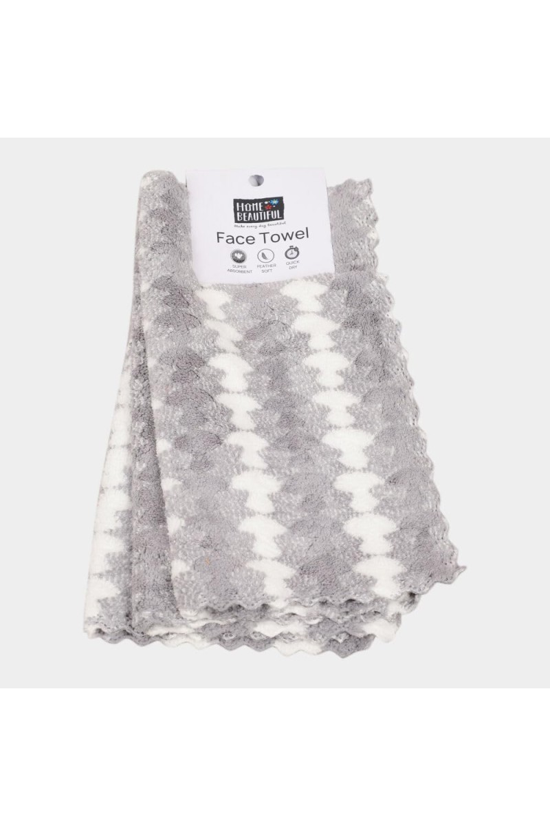 Home Beautiful 220 GSM Grey Polymide Face Towel - (M3141)