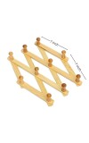 HiTechMart Wooden Wall Mounted Expandable Coat Rack – Heavy Duty Multipurpose Clothes Hanger with 10 Pcs Hooks for Hats, Bags, Jackets, Kitchen Towels – Rustic Folding Accordion Design (Pack of 1)