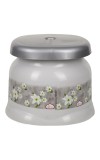Royal Plastic Bathroom Stool with Floral Design – Lightweight, Durable & Multipurpose – White & Grey (Standard Size)