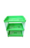 Plastic Multipurpose Storage Rack Self, Durable, Space-Saving, Adjustable, Versatile, Organizer (Green)