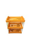Plastic Multipurpose Storage Rack Self, Durable, Space-Saving, Adjustable, Versatile, Organizer (Orange)