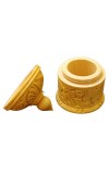 HiTechMart Handcrafted Wooden Sindoor Box with Intricate Carvings – Traditional Decorative Storage Container with Lid for Pooja & Gifting