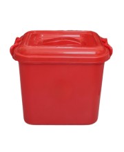 HiTechMart Red Plastic Storage Container with Lid – Durable, Multipurpose, Airtight & Stackable Bin for Home, Office, and Kitchen Organization