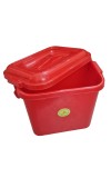 HiTechMart Red Plastic Storage Container with Lid – Durable, Multipurpose, Airtight & Stackable Bin for Home, Office, and Kitchen Organization