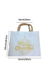 women's jute Tote Bag (set of 2)– Large Reusable Jute Burlap Bag with Handles, Ornament Design, Eco-Friendly Bag for Shopping, Parties & Decorations