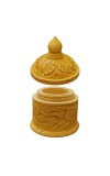 HiTechMart Handcrafted Wooden Sindoor Box with Intricate Carvings – Traditional Decorative Storage Container with Lid for Pooja & Gifting