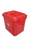 HiTechMart Red Plastic Storage Container with Lid – Durable, Multipurpose, Airtight & Stackable Bin for Home, Office, and Kitchen Organization