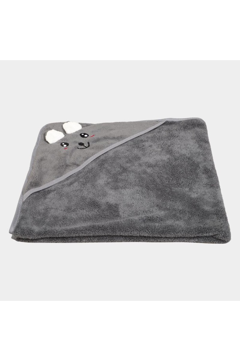 Home Beautiful 280 GSM Dark Grey Microfiber Baby Towel - (M3292)