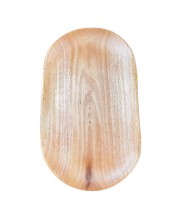 Rectangular Oval Wood Tray - Wooden Trays Tea Serving Tray 14.5X 8.5 Inch Kitchen Table Plate Snack Fruit Decorative Trays for Restaurant Hotel Coffee Shop Home