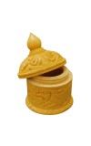 HiTechMart Handcrafted Wooden Sindoor Box with Intricate Carvings – Traditional Decorative Storage Container with Lid for Pooja & Gifting
