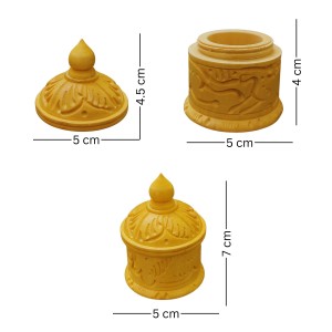 HiTechMart Handcrafted Wooden Sindoor Box with Intricate Carvings – Traditional Decorative Storage Container with Lid for Pooja & Gifting