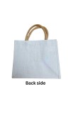 women's jute Tote Bag (set of 2)– Large Reusable Jute Burlap Bag with Handles, Ornament Design, Eco-Friendly Bag for Shopping, Parties & Decorations