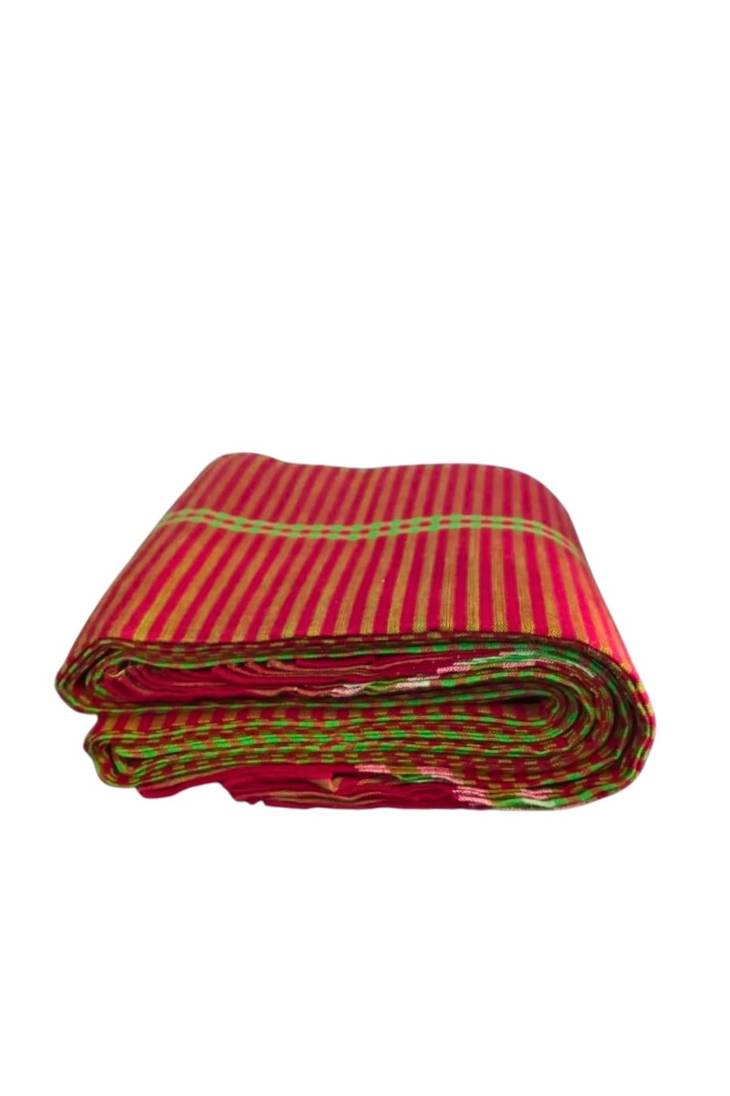 Cotton Gamcha Traditional for Everyone – Traditional Striped gamcha | Soft, Absorbent & Quick Dry Bath gamcha Checkered Design (Green & Red)