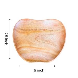 Segun Wooden Serving Tray Rustic Platter Fruit Shaped Board Decorative Kitchen Display Natural Wood Home Decor 7.5/6 inch