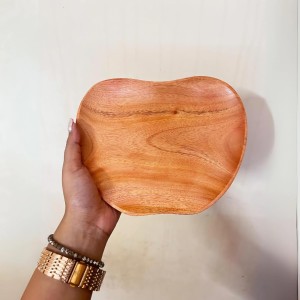 Segun Wooden Serving Tray Rustic Platter Fruit Shaped Board Decorative Kitchen Display Natural Wood Home Decor 7.5/6 inch