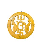 Wooden Om Key Holder for Wall | Decorative Key Stand with Hooks | Handcrafted Hindu Religious Wall Hanging for Home, Office & Temple