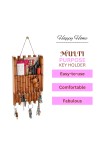 HiTechMart Handcrafted Bamboo Design Wall Key Holder with Storage – Hanging Organizer for Keys, and Essentials