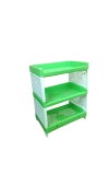 Plastic Multipurpose Storage Rack Self, Durable, Space-Saving, Adjustable, Versatile, Organizer (Green)