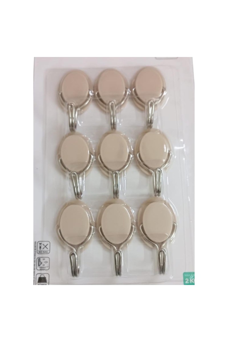 Heavy-Duty Wall Hook - Multi-Purpose Metal Hooks for Hanging Coats, Bags, Towels, and More - Rust-Resistant, Easy Installation, Ideal for Home, Office, and Garage (Pack of 9)