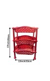 3 Layer Multi-Purpose Home Kitchen Office Storage Plastic Basket Rack Organizer Vegetables Fruits or Files Home & kitchen racks and shelves for storage (Red)