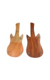 Wooden Guitar Shape Wall Key Holder with 5 Metal Hooks Set of 2 | Decorative Key Stand for Home, Office & Gift Use