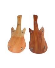 Wooden Guitar Shape Wall Key Holder with 5 Metal Hooks Set of 2 | Decorative Key Stand for Home, Office & Gift Use