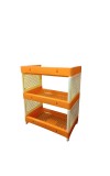 Plastic Multipurpose Storage Rack Self, Durable, Space-Saving, Adjustable, Versatile, Organizer (Orange)