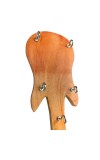 Wooden Guitar Shape Wall Key Holder with 5 Metal Hooks Set of 2 | Decorative Key Stand for Home, Office & Gift Use