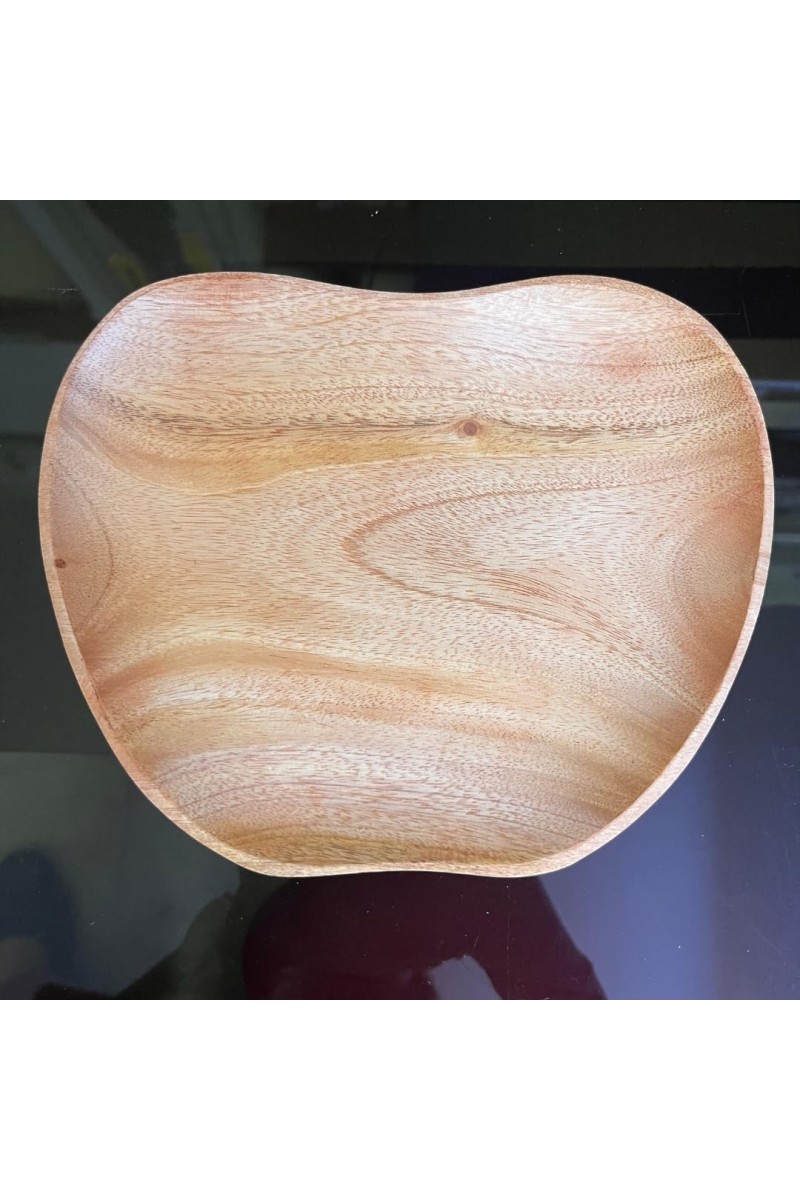 Wood Handcrafted Mango and Shape Serving Tray/Plate Rustic Decorative Tableware Organizer Decorative Wooden Fruit Dish Rustic Decor Pack of 1