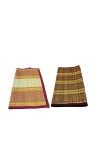 Ashan Traditional Handwoven Straw Mats – Foldable Floor Carpets for Home, Outdoor, Yoga, Picnic – Durable & Lightweight (Combo of 2, Multicolor)