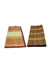 Ashan Traditional Handwoven Straw Mats – Foldable Floor Carpets for Home, Outdoor, Yoga, Picnic – Durable & Lightweight (Combo of 2, Multicolor)