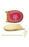 Handicrafts Bamboo Kulo Tray – Red Color Handmade & Hand-Painted Bamboo Soop/Basket for Puja, Home Decor, Storage & Gifting বাঁশের কুলো (13 x 18 inch)