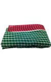 Traditional Cotton Gamcha Checkered Design – Green & White with Red Border | Multipurpose Handloom Towel, Absorbent Bath & Face Cloth.