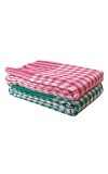 Hitech Sales Traditional Cotton Gamcha Towel Set of 2 – Handloom Checkered Bath Towels | Soft, Lightweight, Quick-Dry | Multipurpose Use for Bathing, Travel | Red & Green(33x75inch)