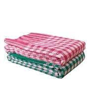 Hitech Sales Traditional Cotton Gamcha Towel Set of 2 – Handloom Checkered Bath Towels | Soft, Lightweight, Quick-Dry | Multipurpose Use for Bathing, Travel | Red & Green(33x75inch)