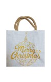women's jute Tote Bag (set of 2)– Large Reusable Jute Burlap Bag with Handles, Ornament Design, Eco-Friendly Bag for Shopping, Parties & Decorations