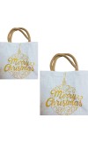 women's jute Tote Bag (set of 2)– Large Reusable Jute Burlap Bag with Handles, Ornament Design, Eco-Friendly Bag for Shopping, Parties & Decorations