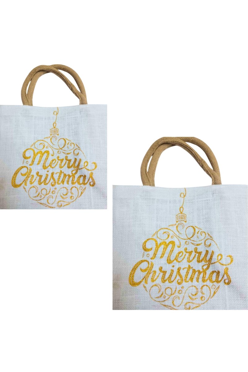 women's jute Tote Bag (set of 2)– Large Reusable Jute Burlap Bag with Handles, Ornament Design, Eco-Friendly Bag for Shopping, Parties & Decorations