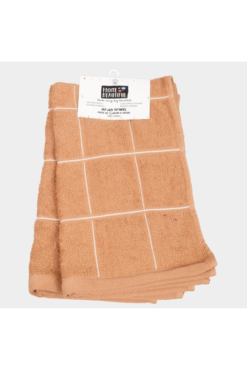 Home Beautiful 330 GSM Beige Cotton Hand Towel - (M3152)
