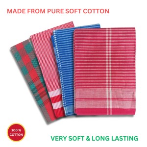 HiTechMart 100% Pure Cotton Gamcha Bath Towels, Traditional Bengal Gamosa, Lightweight, Quick-Dry & Skin-Friendly, Soft Absorbent for Men, Women & Baby, Ideal for Daily Usage (34 x 68 inch, Set of 4) HiTechMart 100% Pure Cotton Gamcha Bath Towels, Traditional Bengal Gamosa, Lightweight, Quick-Dry & Skin-Friendly, Soft Absorbent for Men, Women & Baby, Ideal for Daily Usage (34 x 68 inch, Set of 4)