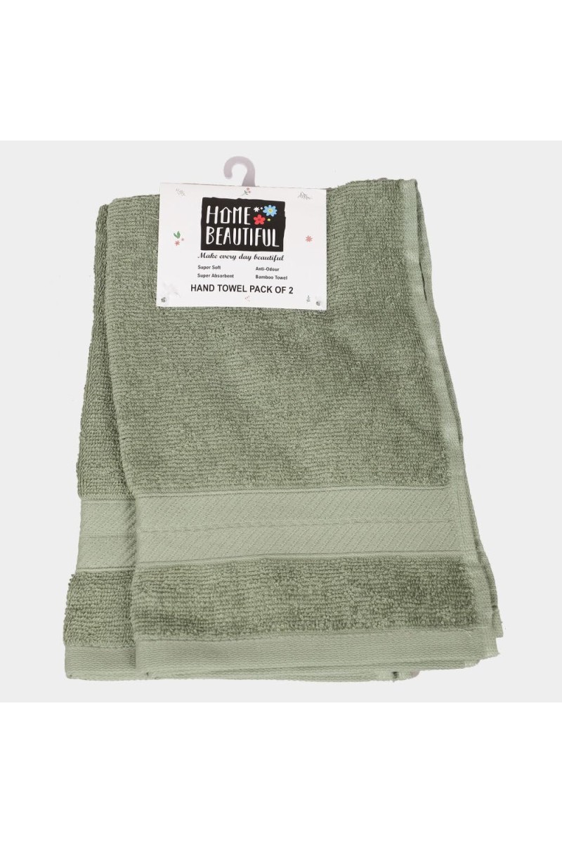 Home Beautiful 380 GSM Green Cotton Hand Towel - (M3158)