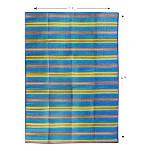 Hitech Sales Multipurpose Foldable Plastic Mat (Chatai) Stain Resistant, Ideal for Picnics, Beaches, Outings, and Camping (3x6 Feet Rectangular Travel Mat