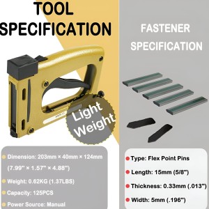 HiTechMart HM515 Point Driver – Manual Framing Tool with 5 PCS Flexible Points, 15mm (5/8'') – Flex Point Tacker for Picture Framing, DIY, and Household Use – Secure Flexible & Rigid Frames