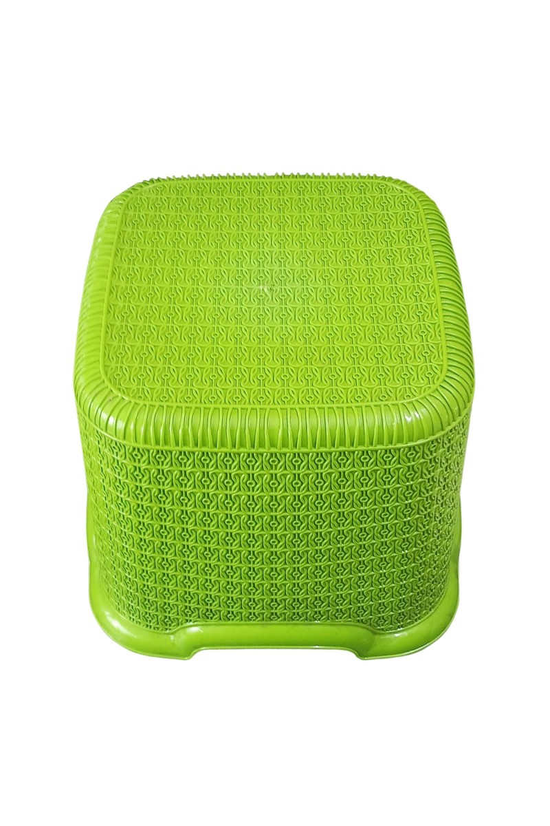 HiTechMart Durable Plastic Multipurpose Stool – Lightweight & Sturdy | Square Design with Anti-Slip Texture | Ideal for Home, Kitchen & Bathroom Use