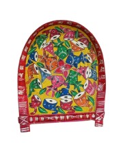 Handicrafts Bamboo Kulo Tray – Yellow Color Handmade & Hand-Painted Bamboo Soop/Basket for Puja, Home Decor, Storage & Gifting বাঁশের কুলো (13 x 18 inch)