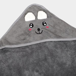 Home Beautiful 280 GSM Dark Grey Microfiber Baby Towel - (M3292)